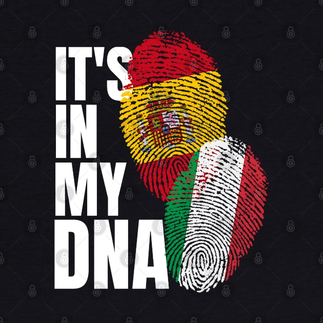 Spaniard And Italian Mix DNA Flag Heritage Gift by Just Rep It!!